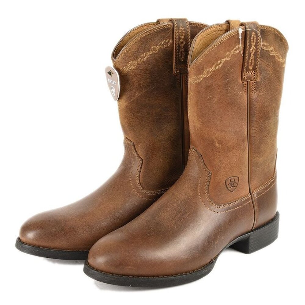 Ariat Mens Distressed Brown Leather Heritage Roper Western Cowboy Boots 8D